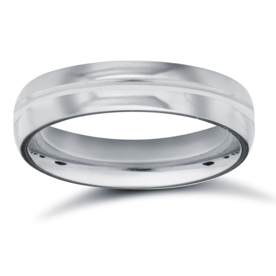 Platinum Standard Weight Court Profile Centre Groove Wedding Ring