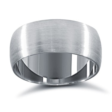 Platinum Standard Weight Court Profile Satin Wedding Ring 8mm