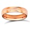 18ct Rose Gold Standard Weight D-Shape Profile Centre Groove Wedding Ring 4mm