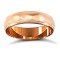 18ct Rose Gold Standard Weight D-Shape Profile Mill Grain Wedding Ring 5mm