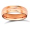18ct Rose Gold Standard Weight D-Shape Profile Centre Groove Wedding Ring 5mm
