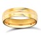 18ct Yellow Gold Standard Weight D-Shape Profile Centre Groove Wedding Ring 5mm