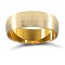 18ct Yellow Gold Standard Weight D-Shape Profile Satin Wedding Ring 6mm