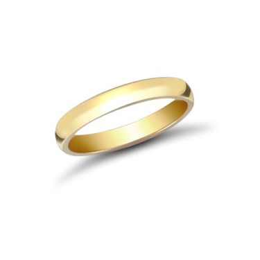22ct Yellow Gold Standard Weight 3mm D Shaped Profile Mirror Finish Wedding Ring 3mm