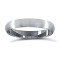 9ct White Gold Standard Weight D-Shape Profile Satin Wedding Ring 3mm