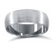 Platinum Standard Weight D-Shape Profile Satin Wedding Ring 6mm