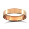 18ct Rose Gold Standard Weight Flat Court Profile Satin Wedding Ring 4mm