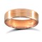 18ct Rose Gold Standard Weight Flat Court Profile Satin and Bevelled Edge Wedding Ring 5mm