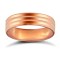 18ct Rose Gold Standard Weight Flat Court Profile Double Groove Wedding Ring 5mm