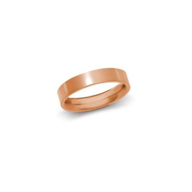 18ct Rose Gold Standard Weight Flat Court Profile Mirror Finish Wedding Ring 5mm