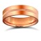 18ct Rose Gold Standard Weight Flat Court Profile Centre Groove Wedding Ring 6mm