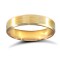 18ct Yellow Gold Standard Weight Flat Court Profile Satin and Bevelled Edge Wedding Ring 4mm