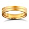 18ct Yellow Gold Standard Weight Flat Court Profile Centre Groove Wedding Ring 4mm