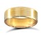 18ct Yellow Gold Standard Weight Flat Court Profile Satin and Bevelled Edge Wedding Ring 6mm