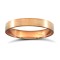 9ct Rose Gold Standard Weight Flat Court Profile Satin Wedding Ring 3mm
