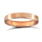 9ct Rose Gold Standard Weight Flat Court Profile Satin and Bevelled Edge Wedding Ring 3mm