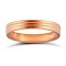 9ct Rose Gold Standard Weight Flat Court Profile Double Groove Wedding Ring 3mm