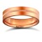 9ct Rose Gold Standard Weight Flat Court Profile Centre Groove Wedding Ring 5mm