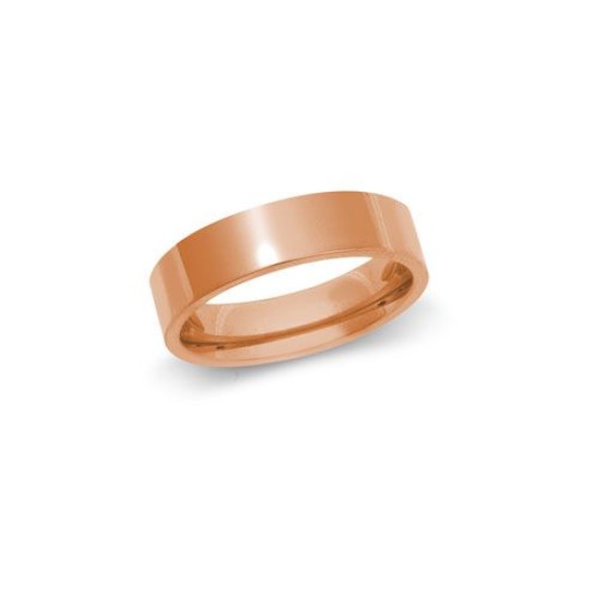9ct Rose Gold Standard Weight Flat Court Profile Mirror Finish Wedding Ring
