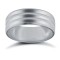 9ct White Gold Standard Weight Flat Court Profile Double Groove Wedding Ring 7mm