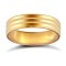 9ct Yellow Gold Standard Weight Flat Court Profile Double Groove Wedding Ring 5mm
