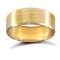 9ct Yellow Gold Standard Weight Flat Court Profile Satin and Bevelled Edge Wedding Ring 7mm
