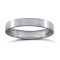 Palladium Standard Weight Flat Court Profile Satin Wedding Ring 3mm