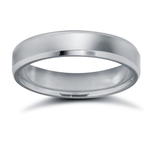 Palladium Standard Weight Flat Court Profile Bevelled Edge Wedding Ring