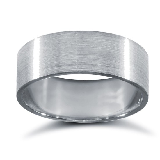 Palladium Standard Weight Flat Court Profile Satin Wedding Ring