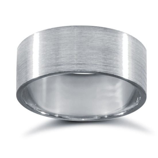 Palladium Standard Weight Flat Court Profile Satin Wedding Ring
