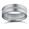 Platinum Standard Weight Flat Court Profile Centre Groove Wedding Ring 7mm