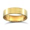 18ct Yellow Gold Standard Weight Flat Profile Satin Wedding Ring 5mm