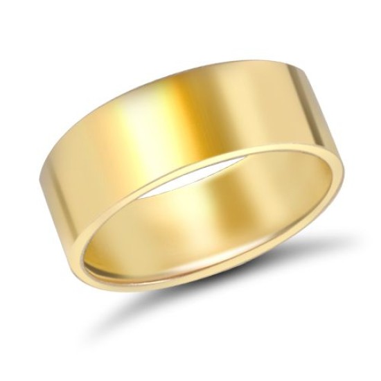 18ct Yellow Gold Standard Weight Flat Profile Mirror Finish Wedding Ring