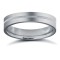 9ct White Gold Standard Weight Flat Profile Centre Groove Wedding Ring 4mm