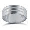 9ct White Gold Standard Weight Flat Profile Double Groove Wedding Ring 8mm