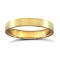 9ct Yellow Gold Standard Weight Flat Profile Satin Wedding Ring 3mm