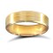 9ct Yellow Gold Standard Weight Flat Profile Satin and Bevelled Edge Wedding Ring 5mm