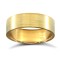 9ct Yellow Gold Standard Weight Flat Profile Satin Wedding Ring 6mm
