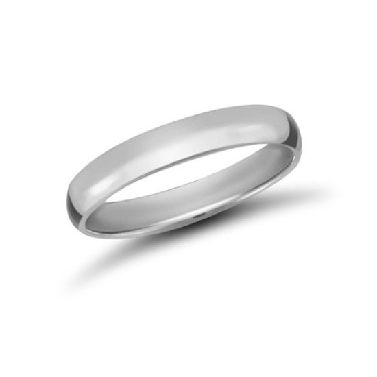 Platinum 4mm Lightweight D-Jhape Profile Mirror Finish Wedding Ring