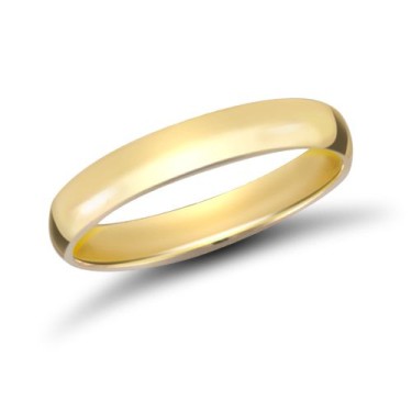 18ct Yellow Gold Premium Weight D-Shape Profile Mirror Finish Wedding Ring 4mm
