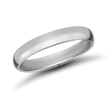 Platinum Premium Weight D-Shape Profile Mirror Finish Wedding Ring 4mm