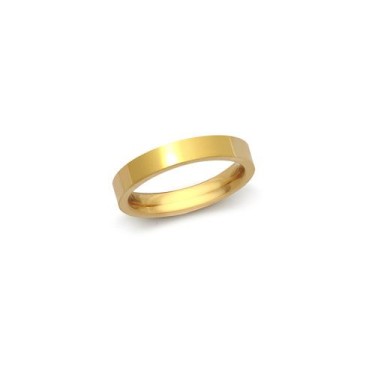 9ct Yellow Gold Premium Weight Flat Court Profile Mirror Finish Wedding Ring 3mm