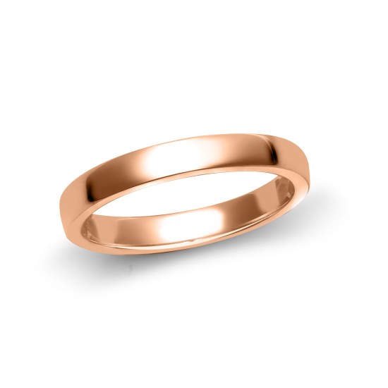 18ct Rose Gold Standard Weight Court Profile Mirror Finish Wedding Ring