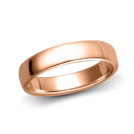18ct Rose Gold Standard Weight Court Profile Mirror Finish Wedding Ring