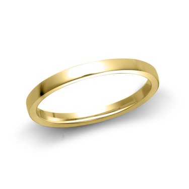 22ct Yellow Gold Standard Weight 2mm Soft Court Profile Mirror Finish Wedding Ring 2mm