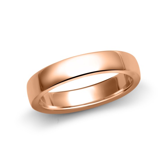 9ct Rose Gold Standard Weight Court Profile Mirror Finish Wedding Ring