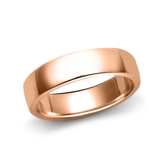 9ct Rose Gold Standard Weight Court Profile Mirror Finish Wedding Ring
