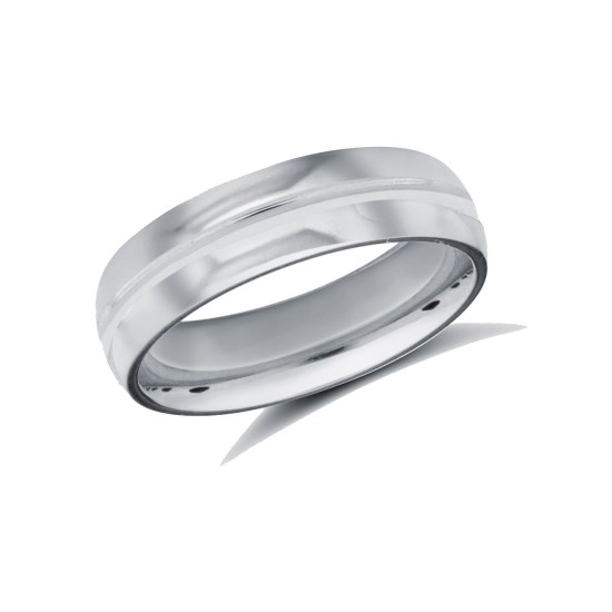 Palladium Standard Weight Court Profile Centre Groove Wedding Ring