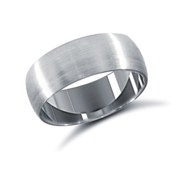 Palladium Standard Weight Court Profile Satin Wedding Ring 7mm