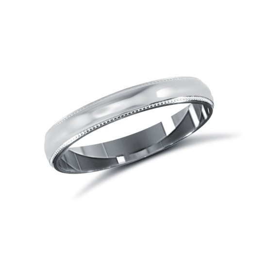 Platinum Standard Weight Court Profile Mill Grain Wedding Ring